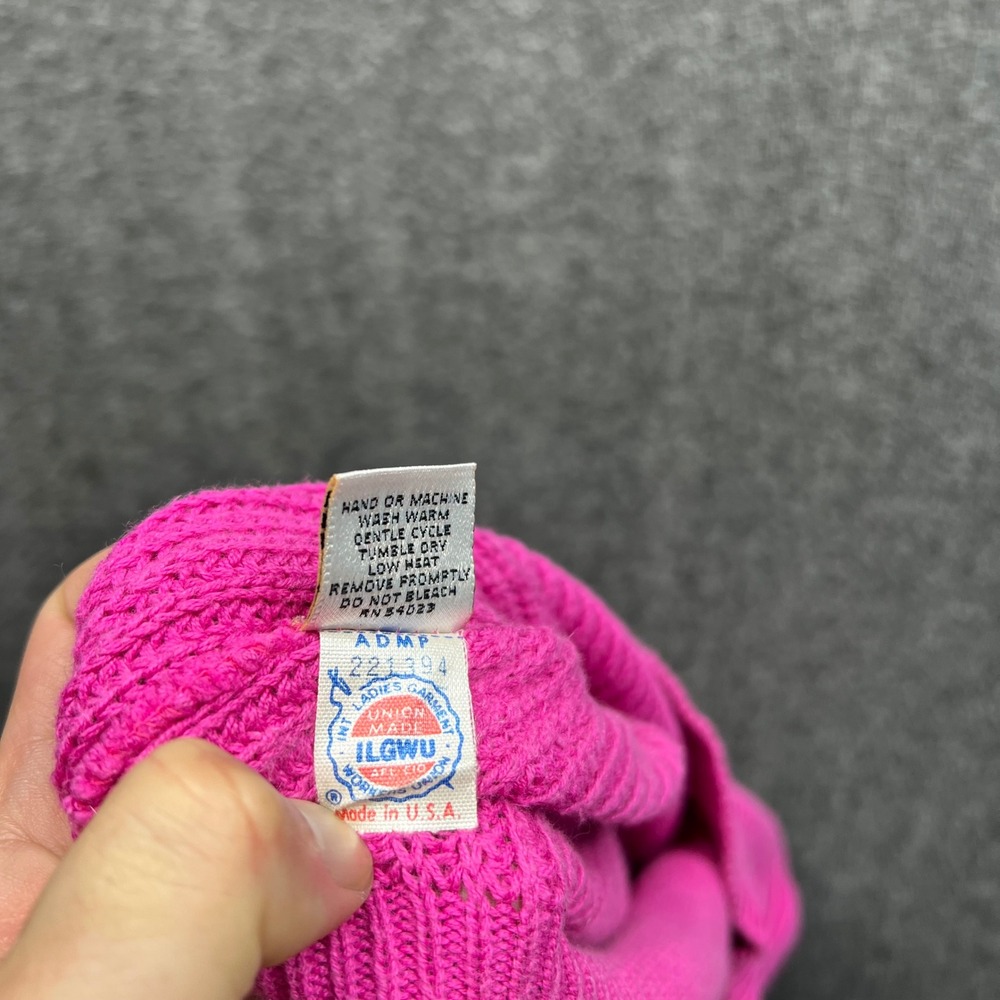 Vintage Gap Sweater Vest Womens Medium Pink 100% Cotton Shaker Knit Union USA - Picture 11 of 12